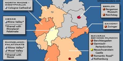 Saksa kartta - Kartat-Saksa (Länsi-Eurooppa - Eurooppa)